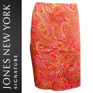 Jones New York shades of pink paisley print skirt
